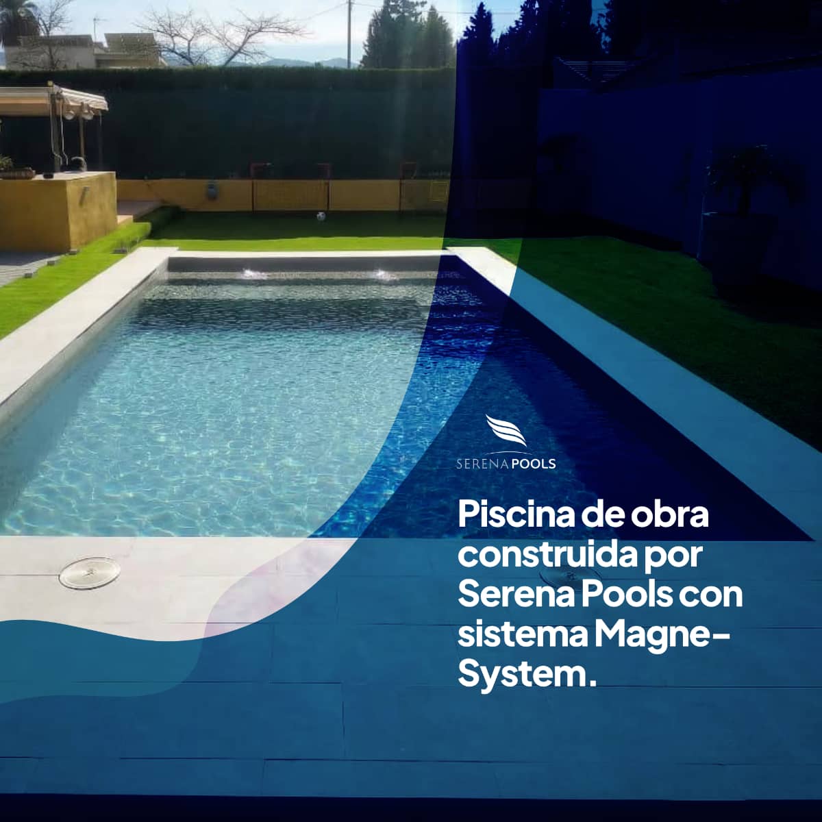 Piscina de obra construida en Murcia.